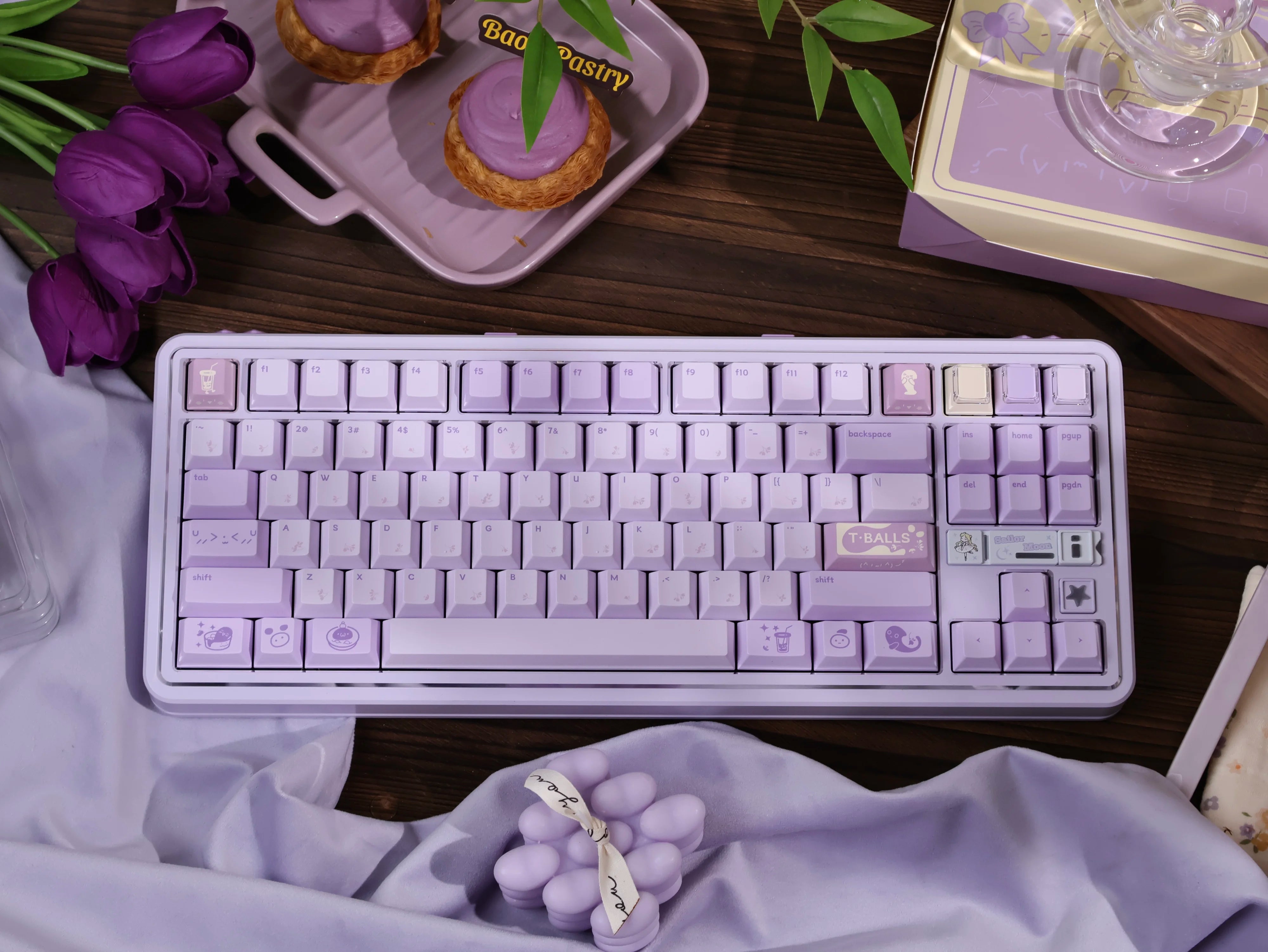 QK Taro Balls Keycaps
